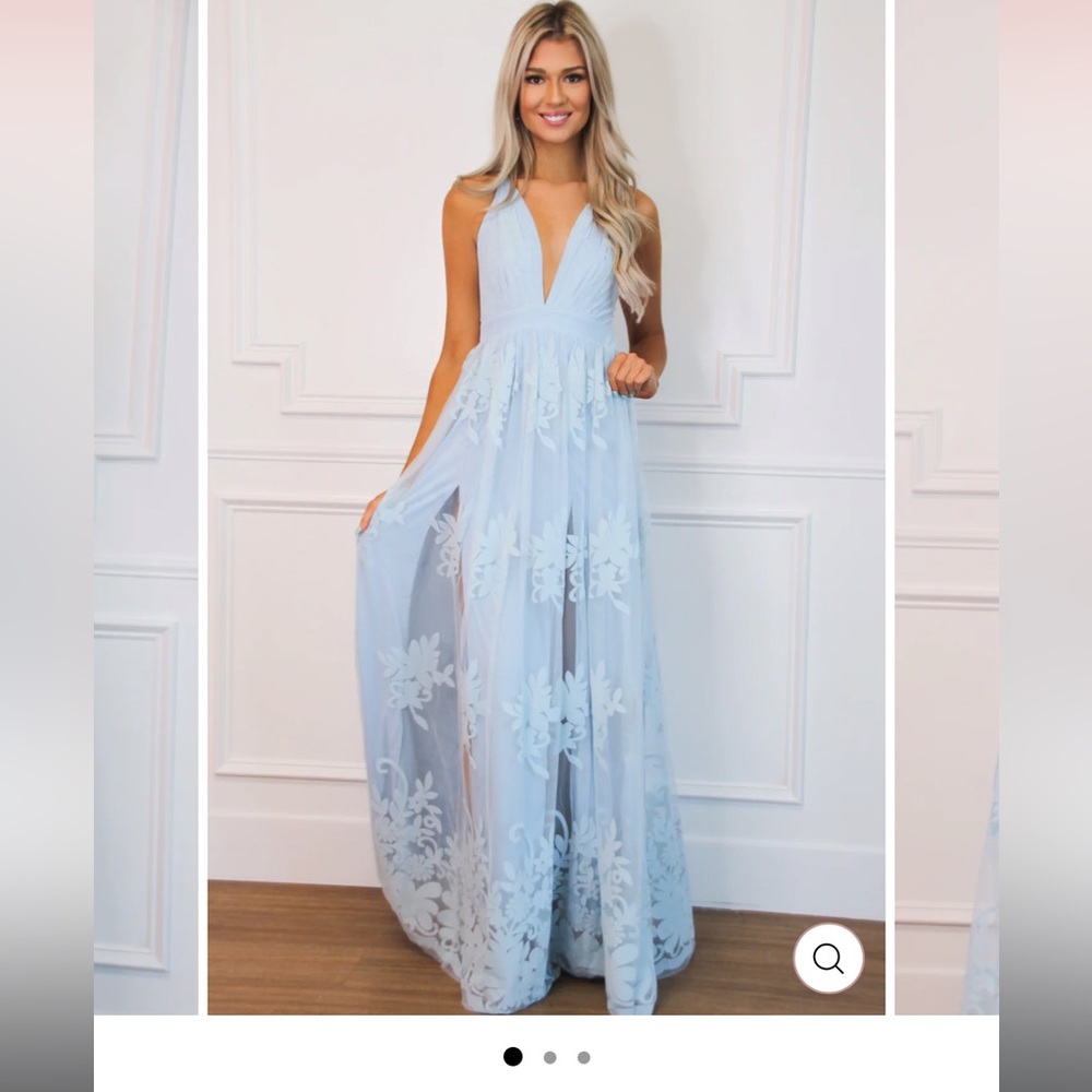 Here comes the bride light blue maxi dress